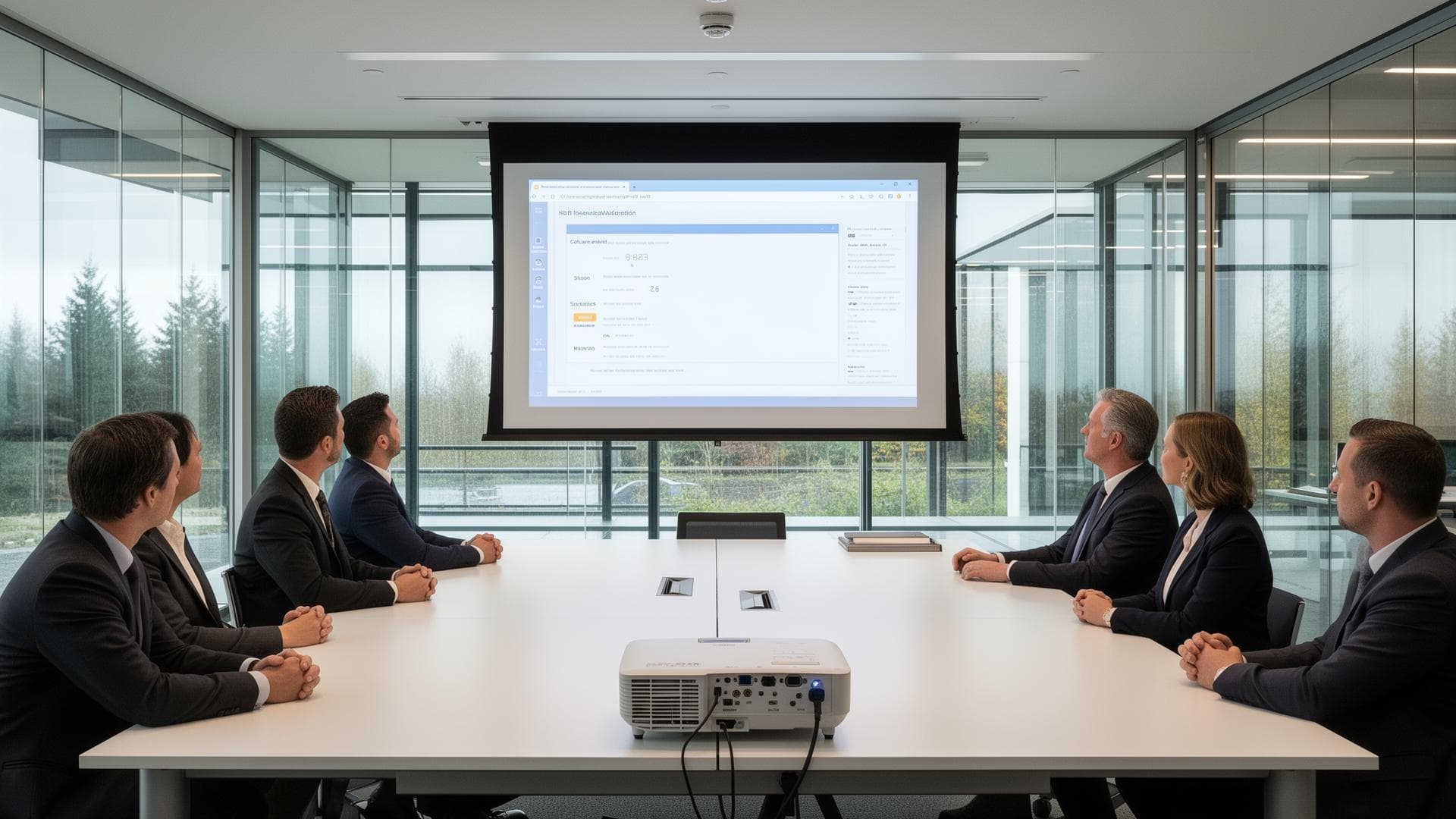 Professional presentation setup in a modern conference room